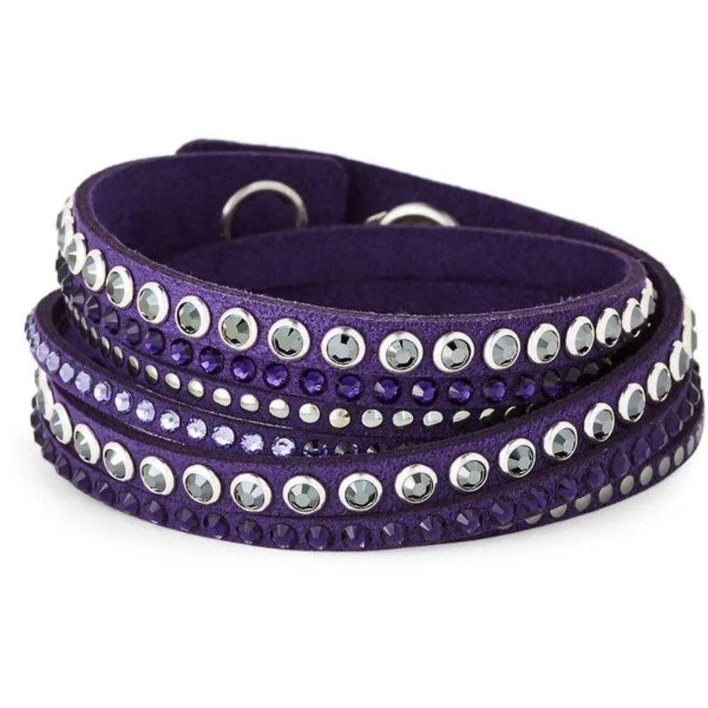 Swarovski Purple Double Wrap Slake Bracelet - Picture 1 of 4